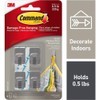 Command 17031SS-4EF Small Stainless Steel Metal Hooks, One Size