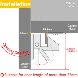 RV Cabinet Door Snap Lock Nylon PA6 for Caravan, Modified Car, Yacht, Home Furnishing External Cabinet Door, Easy Installation (1, Black)