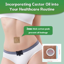 12PCS Disposable Castor Oil Pack Wrap for Belly Button – Highly Absorbent, Self-Adhesive Organic Cotton, No Wash, Anti-Leakage, Easy to Use,Square (Oil Not Included)
