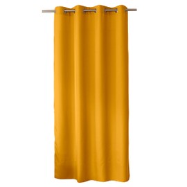 Enjoy Home Basic Polyester Curtain with 8 Silver Eyelets Diameter 4 cm 140 x 240 cm Mustard