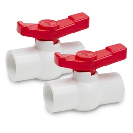 Bwintech 6 Pcs 20MM PVC Ball Valve,Faucet Water Stop Ball Valve, 90 Degree Operation Handle Valve Pipe Fittings