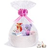 SelfTek Gift Basket Hamper Kit, Rope Basket with Cellophane Bags,