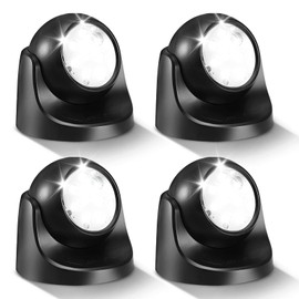 Motion Sensor Outdoor Lights - Outdoor Motion Sensor Light Battery Operated Wireless Spotlight Motion Detector Security Light Auto On Off for Sheltered Porch Stair Hallway Garage Wall Shed (4 Pack)