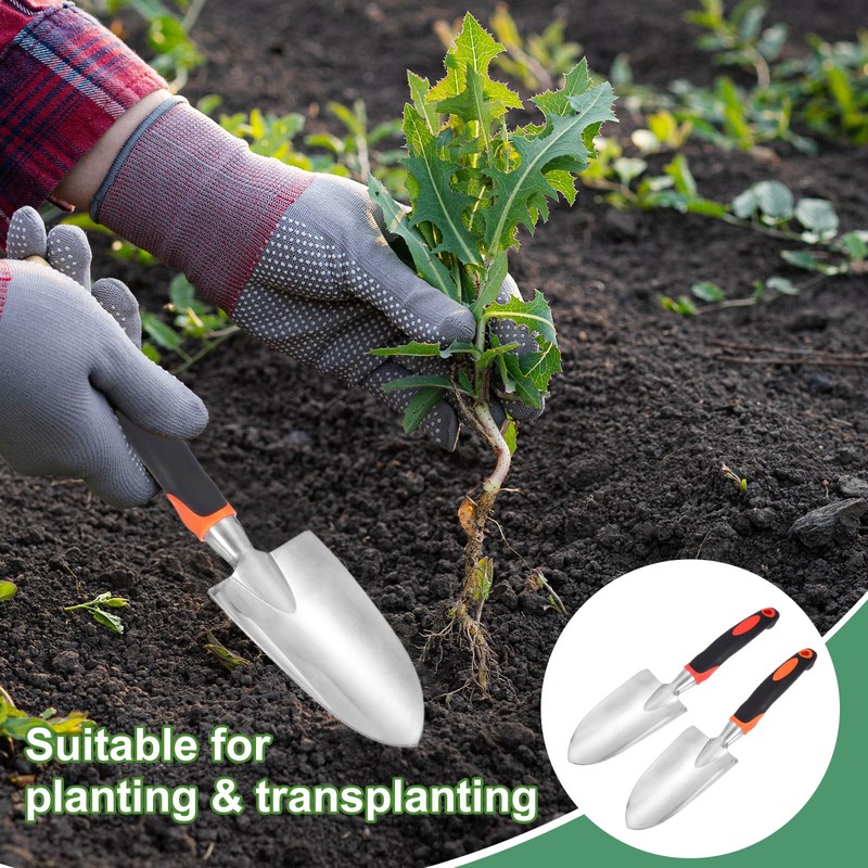 HARFINGTON 12pcs Garden Hand Shovels 11.81 x 2.95 Aluminum Transplanting