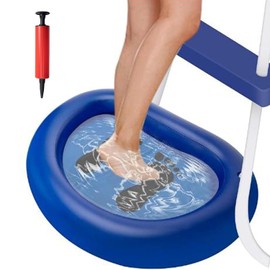 Inflatable Pool Foot Bath - Spa Foot Pool PVC Inflatable Foot Pool Foot Cleaning Pool Clean Sole Gravel Grass Cutting Mat Blue