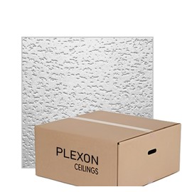 32 Pack of Plexon 12" x 12" Ceiling Tiles, Textured Finish, White - Compatible with Armstrong Ceiling Tiles 12x12