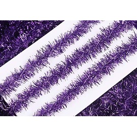 YYCRAFT Skinny Metallic Chirstmas Tinsel Garland Ribbon (3/4" x 20 Yards,Purple)