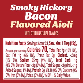 Kraft Smoky Hickory Bacon Flavored Aioli, 12 fl oz Bottle