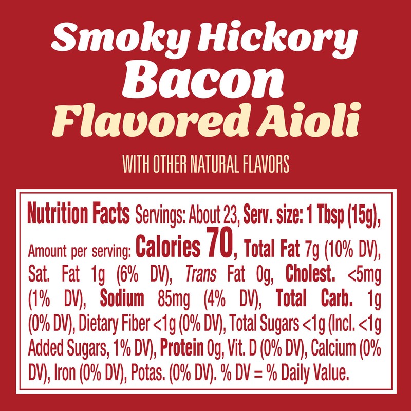 Kraft Smoky Hickory Bacon Flavored Aioli, 12 fl oz Bottle
