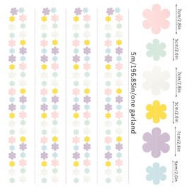 Pastel-Rainbow Colorful Party-Decorations Streamers-Garland - 52ft Flower Hanging Paper Banner, Birthday Baby Bridal Shower Classroom Carnival Decor Hugfond