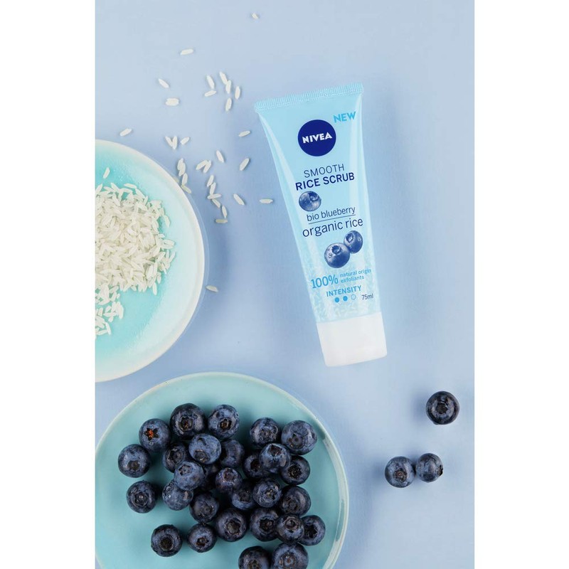 NIVEA Smooth Rice Scrub Exfoliant for Normal Skin, 75mL