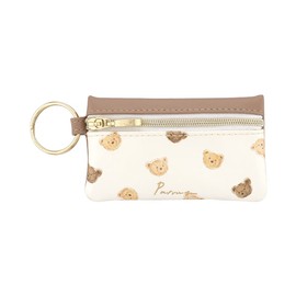 FLOWERING Smart Key Pouch Teddy Bear Pattern GKP0025-BR (Brown) [For Various Smart Keys]