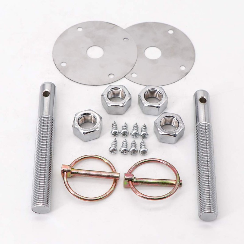 KIPA Stainless Hood Pin Set Chrome Hardware for Chevy Ford