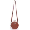 Catwalk Collection Handbags - Women's Round Leather Shoulder Bag -
