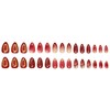 24Pcs Red Press on Nails Medium Almond Fake Nails with