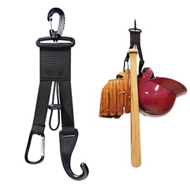 JDFHFGB Baseball Softball Gear Hanger,3 in 1 Dugout Organizer with Baseball Bat Holder,Glove Clip,Helmet Hook,Hanging Buckle Fence for Training Hiking Camping,Water Bottle Holder for Sport(Black)