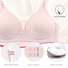 YESLAU Girls Training Bras Teens Big Kids Age 8-10 10-12 12-14 14-16 Years Old Lightly Padded Adjustable Sport Bra 32