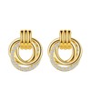 Stud Earrings for Women, Statement Cubic Zirconia Three Circles Studs