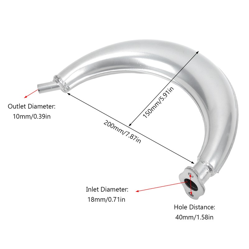 Half Moon Banana Exhaust Muffler Pipe Steel Alloy for 2