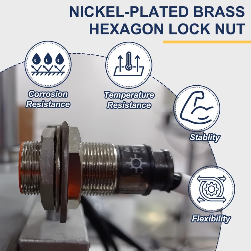 MECCANIXITY NPT Cast Pipe Fitting Hex Locknut, Nickel Plated Copper