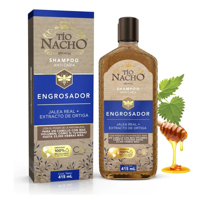 Shampoo Tío Nacho Engrosador Jalea Real Anti-caída De 415ml