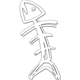 Speared Spearfishing Fish Bone Logo Decal - White