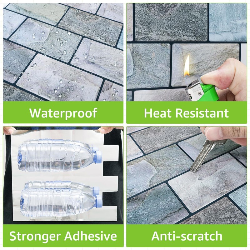 VANCORE Peel and Stick Backsplash for Kitchen: Self Adhesive Wall