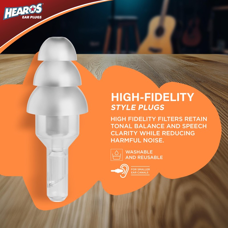 HEAROS High Fidelity Series Ear Plugs with Free Case, NRR