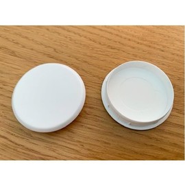 35mm White Hinge Hole Cover Caps - Kitchen Cabinets/Cupboard Doors (10 x White Hinge Hole Cap)