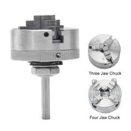 Zinc Alloy 4-Jaw Chuck Connecting Rod Self Centering Wood Turning Chuck Optional Clamp Accessory for Mini Metal Lathe