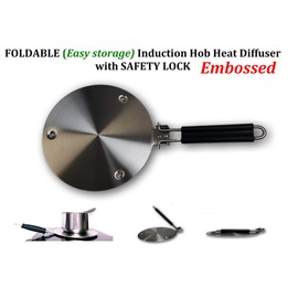 Foldable Embossed Induction Hob Heat Diffuser Stainless Steel, Gas Stovetop Heat Diffuser Ring Plate CookTop 8 inches or 11 inches