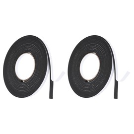 GLOKUUCA Foam Seal Tape - 2 Pack Self Adhesive Soundproof Weather Stripping Door Seal Strip Fits for Doors and Window Insulation - Foam Seal Strips - (4mm x 10mm x 16ft Black)
