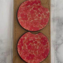 Cute Car Coasters, Set of 2, Cute Aesthetic Car Coasters, New Car Gift, Gifts for Her, Flowers Car Accessories Tableware Thick - coasters: 5