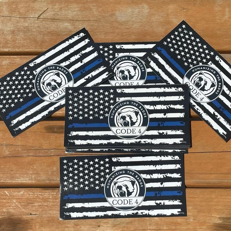 Bumper Sticker, Thin Blue Line, Code 4, Humanizing The Badge!:_3