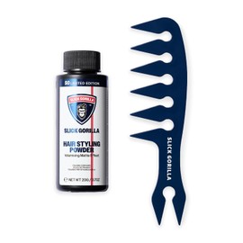 Slick Gorilla Hair Styling Texture Powder and Texture Comb | Matte finish with root lift, grip and flexible control for quiffs, side parts, slicked-back looks and natural texture