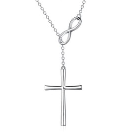 MiaofuMF Infinity Cross Necklace for Women Dainty Cross Pendant Necklae Simple Choker Minimalist Jewelry Faith Cross Gifts