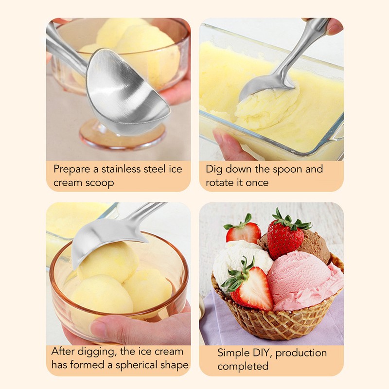 304 Stainless Steel Ice Cream Scoop Long Handle Fruit Ice