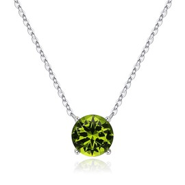 Ursilver Peridot Necklace for Women, S925 Sterling Silver Birthstone Necklace 2CT Peridot Gemstone Necklaces August Birthday Gifts Christmas August Birthstone Jewelry Gifts for Women