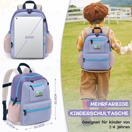 OUUTMEE Cute and Lightweight Kids Backpack for Boys and Girls (2-5 Years), Perfect for Nursery, Preschool, Travel and Trips, purple