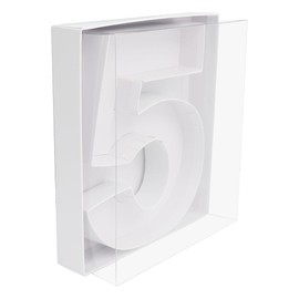 8" Small Cardboard Number with Box and Cover Sweet Tray Container Packaging Paper Mache Cutouts (5)