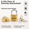SEPOX 2-Pack Premium Solid Brass Padlock Keyed Alike, 1-9/16" 40mm