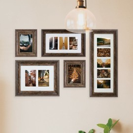 Kenro Bergamo Series Rustic Brown Wood Effect Photograph Frame 8x10 Inch / 20x25cm - BERG2025BN