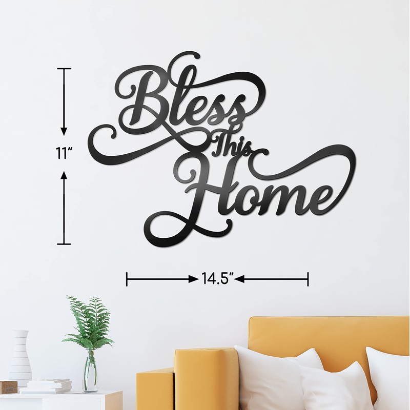 Vivegate Bless This Home - Decoración de pared de metal