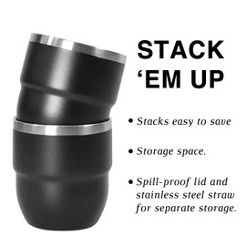 CHLJAR 4 oz Espresso Cup, Ceramic-Lined 18/8 Stainless Steel Coffee Cup for Espresso Machine, Reusable & Stackable Double-Wall Vacuum Insulated Tea Cups, Dishwasher Safe, 4 Pack-Agave Teal