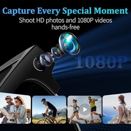Gafas Inteligentes con IA con cámara de 8 MP, Video 4K y Fotos HD, Audio Bluetooth, Asistente de Voz con IA, traducción en Tiempo Real, reconocimiento