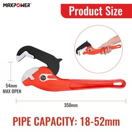 MAXPOWER 14-inch Pipe Wrench, Self-Adjusting Pipe Wrench, Rapid Grip Multi-function Quick Adjust Pipe Wrench, Self Adjustable Plumbing Pipe Capacity 0.7"-2"