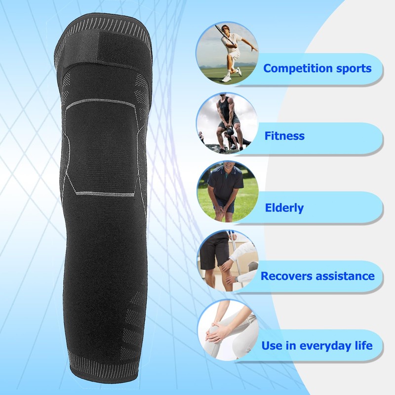 Goosom 2 x Adjustable Knee Brace Unisex Elastic Compression Sports