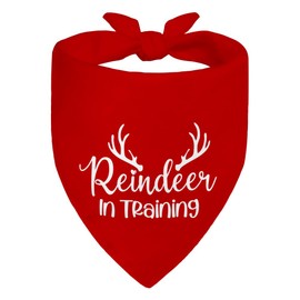 WHTYEFZ Reindeer in Training Red Dog Bandana, Christmas Birthday Gifts for Dog Lover Mom Dad, Cute Pet Costume Accessory Decoration for Festival Celebration, Holiday Season Must for Christmas