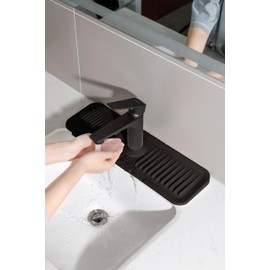 Generic Black Silicone Sink Splash Guard | Kicthen | Faucet Mat | Splash Guard | Kicthen Sink Faucet Mat |