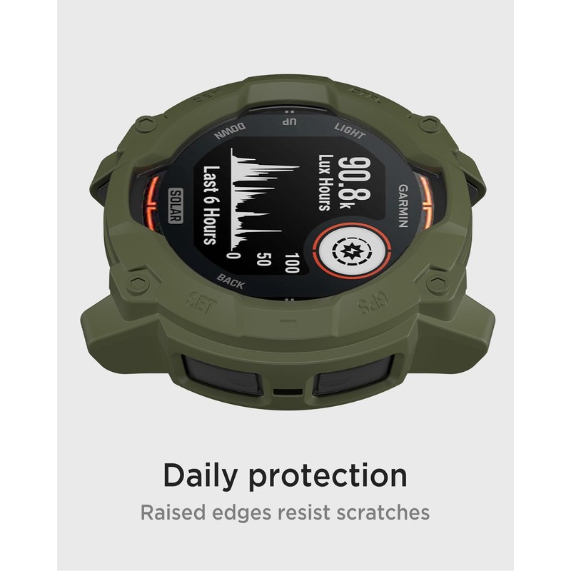 Miimall Armour Case Compatible with Garmin Instinct 3 Solar, Soft